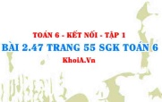 Bài 2.47 trang 55 SGK Toán 6 tập 1 Kết nối tri thức